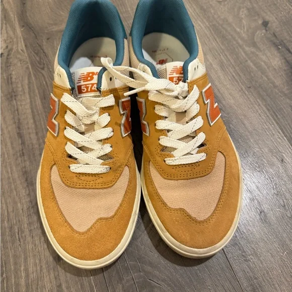 New Balance Men's Tan and Teal Sneakers - Picture 2 of 6